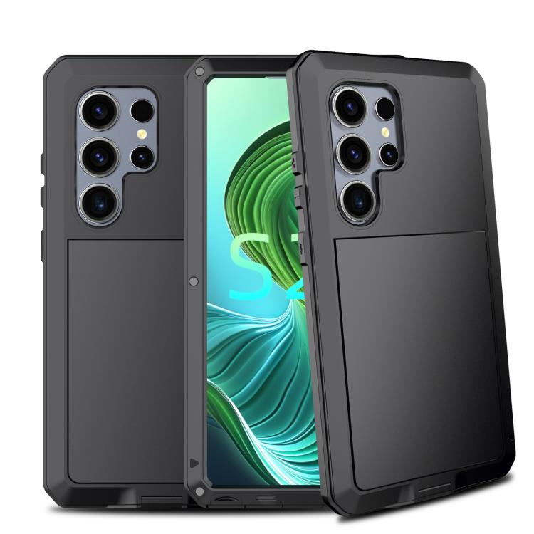 For Samsung Galaxy S25 Ultra 5G Shockproof Life Waterproof Silicone + Zinc Alloy Phone Case(Black) - Galaxy S25 Ultra 5G Cases by buy2fix | Online Shopping UK | buy2fix