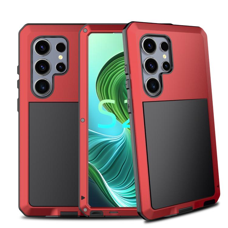 For Samsung Galaxy S25 Ultra 5G Shockproof Life Waterproof Silicone + Zinc Alloy Phone Case(Red) - Galaxy S25 Ultra 5G Cases by buy2fix | Online Shopping UK | buy2fix