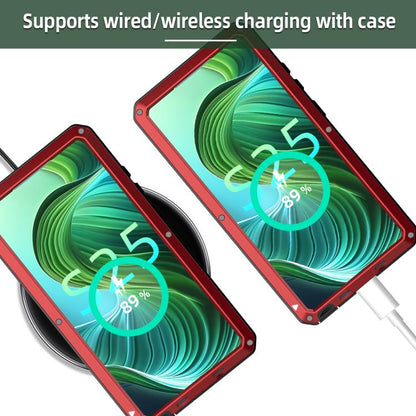 For Samsung Galaxy S25 Ultra 5G Shockproof Life Waterproof Silicone + Zinc Alloy Phone Case(Red) - Galaxy S25 Ultra 5G Cases by buy2fix | Online Shopping UK | buy2fix