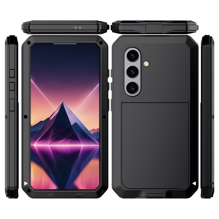 For Samsung Galaxy S25 5G Shockproof Life Waterproof Silicone + Zinc Alloy Phone Case(Black) - Galaxy S25 5G Cases by buy2fix | Online Shopping UK | buy2fix