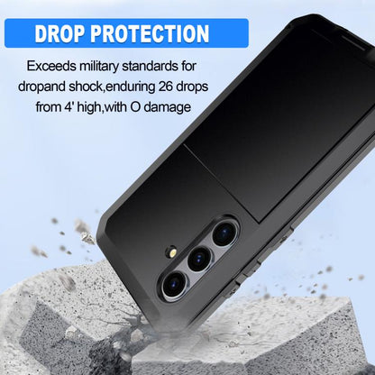 For Samsung Galaxy S25 5G Shockproof Life Waterproof Silicone + Zinc Alloy Phone Case(Black) - Galaxy S25 5G Cases by buy2fix | Online Shopping UK | buy2fix