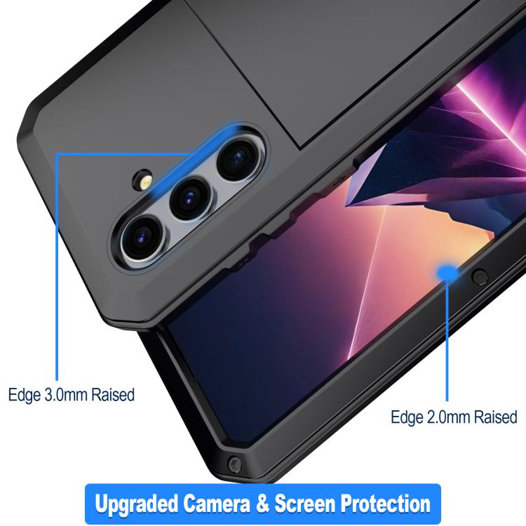 For Samsung Galaxy S25 5G Shockproof Life Waterproof Silicone + Zinc Alloy Phone Case(Black) - Galaxy S25 5G Cases by buy2fix | Online Shopping UK | buy2fix
