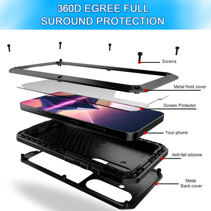 For Samsung Galaxy S25 5G Shockproof Life Waterproof Silicone + Zinc Alloy Phone Case(Black) - Galaxy S25 5G Cases by buy2fix | Online Shopping UK | buy2fix