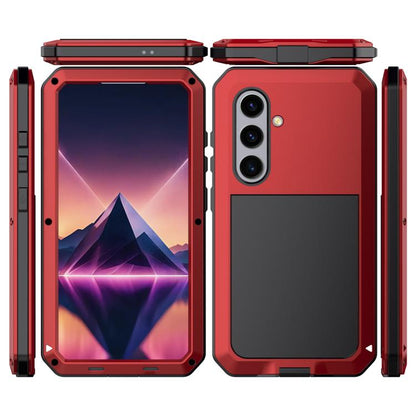 For Samsung Galaxy S25 5G Shockproof Life Waterproof Silicone + Zinc Alloy Phone Case(Red) - Galaxy S25 5G Cases by buy2fix | Online Shopping UK | buy2fix
