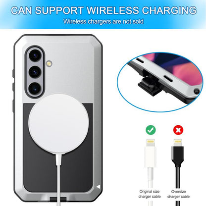 For Samsung Galaxy S25 5G Shockproof Life Waterproof Silicone + Zinc Alloy Phone Case(Silver) - Galaxy S25 5G Cases by buy2fix | Online Shopping UK | buy2fix