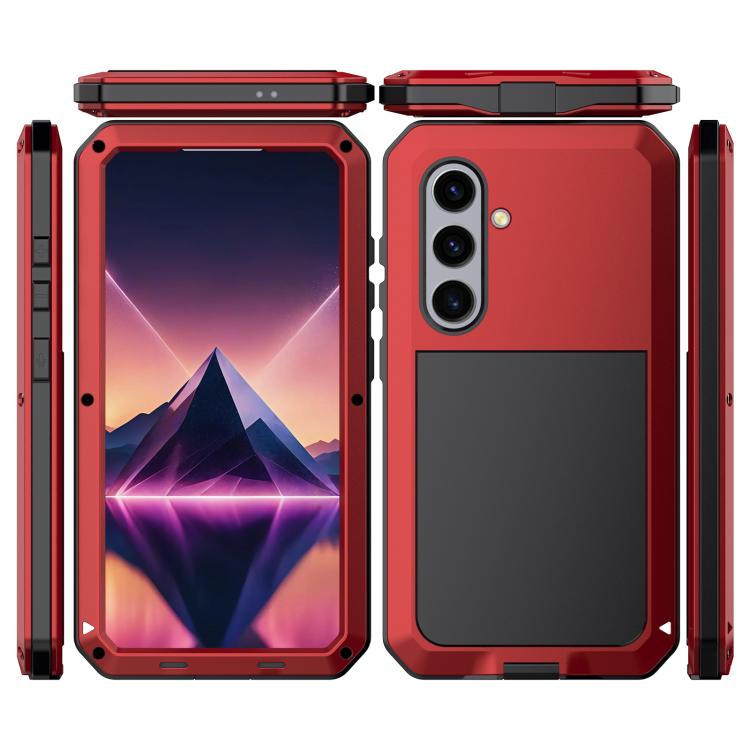 For Samsung Galaxy S25+ 5G Shockproof Life Waterproof Silicone + Zinc Alloy Phone Case(Red) - Galaxy S25+ 5G Cases by buy2fix | Online Shopping UK | buy2fix