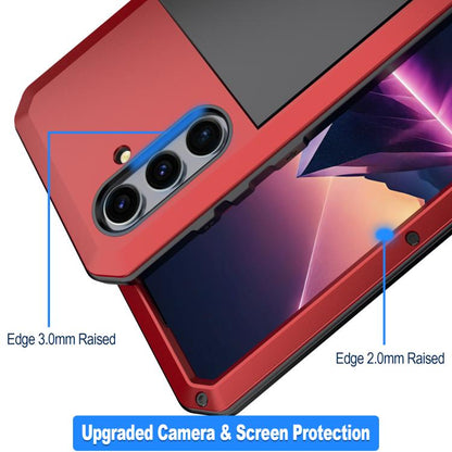 For Samsung Galaxy S25+ 5G Shockproof Life Waterproof Silicone + Zinc Alloy Phone Case(Red) - Galaxy S25+ 5G Cases by buy2fix | Online Shopping UK | buy2fix