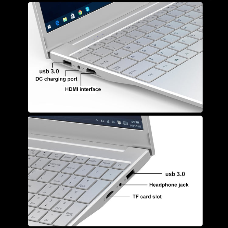 V8 15.6 inch Ultrathin Laptop, 16GB+128GB, Windows 10 Intel Processor N95 Quad Core(Silver) - Others by buy2fix | Online Shopping UK | buy2fix