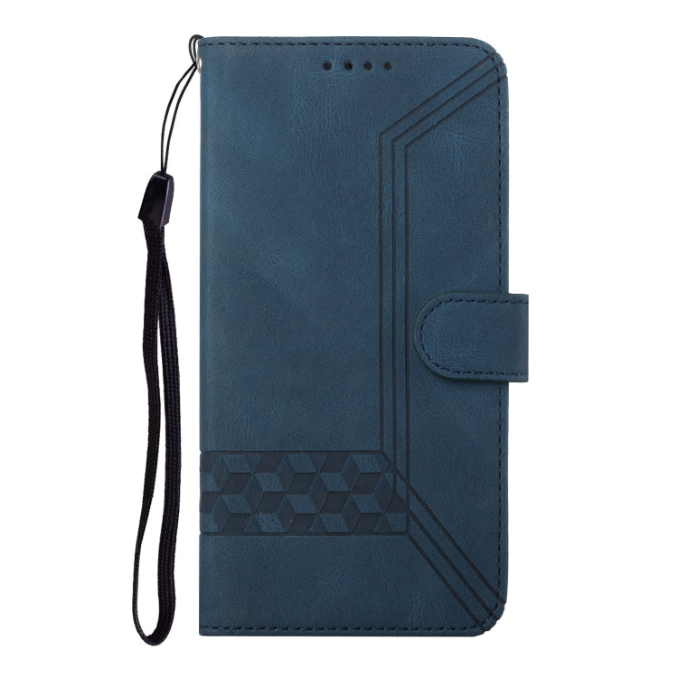 For Tecno Spark Go 2024 Cubic Skin Feel Flip Leather Phone Case(Blue) by buy2fix