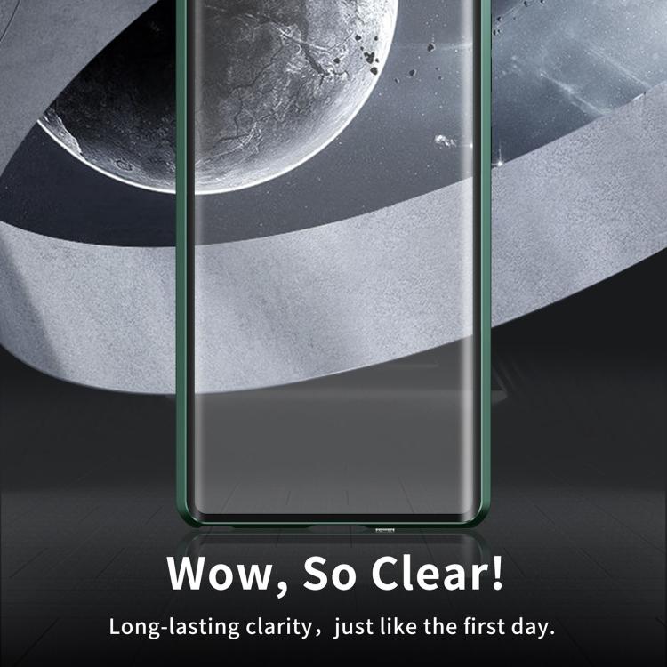 For Samsung Galaxy S25 Ultra 5G MagSafe Magnetic HD Frosted Tempered Glass Holder Phone Case(Green) - Galaxy S25 Ultra 5G Cases by buy2fix | Online Shopping UK | buy2fix