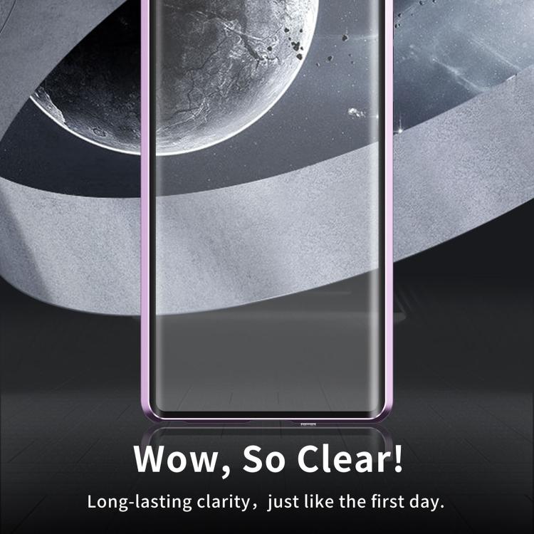 For Samsung Galaxy S25 Ultra 5G MagSafe Magnetic HD Frosted Tempered Glass Holder Phone Case(Purple) - Galaxy S25 Ultra 5G Cases by buy2fix | Online Shopping UK | buy2fix