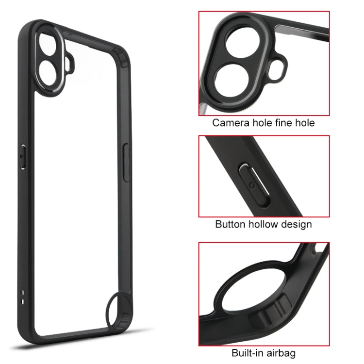 For Nothing CMF Phone 1 Frosted TPU Hybrid Transparent PC Phone Case(Black) - Nothing Cases by buy2fix | Online Shopping UK | buy2fix