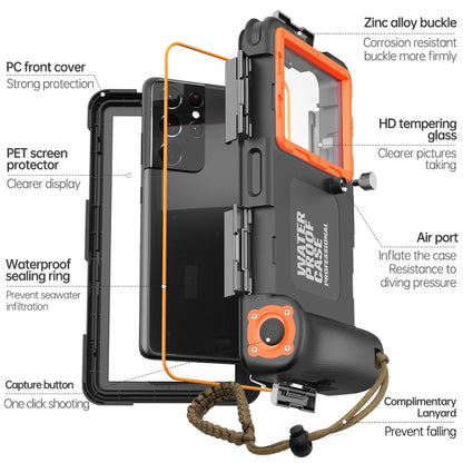 Diving Shell Gen2 Upgrade IP68 Waterproof Phone Case(Black Orange) - Waterproof Bag by buy2fix | Online Shopping UK | buy2fix