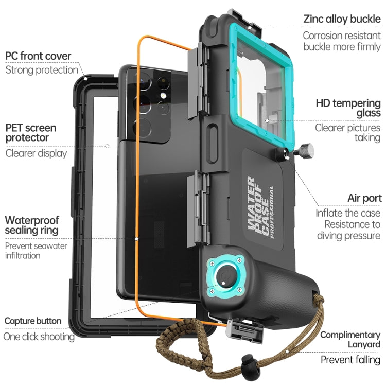 Diving Shell Gen2 Upgrade IP68 Waterproof Phone Case(Black Blue) - Waterproof Bag by buy2fix | Online Shopping UK | buy2fix