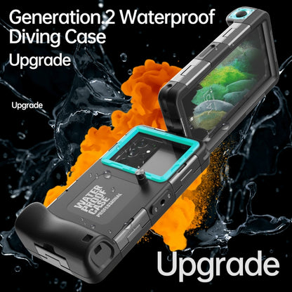 Diving Shell Gen2 Upgrade IP68 Waterproof Phone Case(Black Blue) - Waterproof Bag by buy2fix | Online Shopping UK | buy2fix