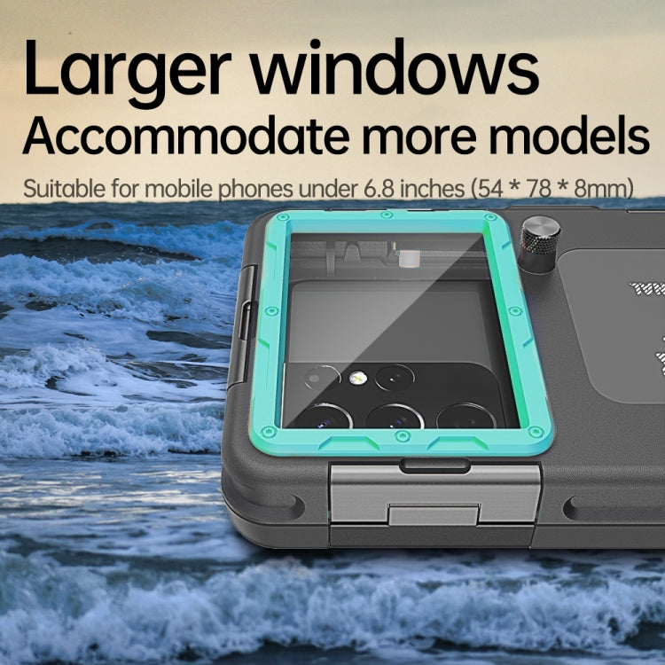 Diving Shell Gen2 Upgrade IP68 Waterproof Phone Case(Black Blue) - Waterproof Bag by buy2fix | Online Shopping UK | buy2fix