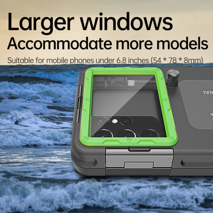 Diving Shell Gen2 Upgrade IP68 Waterproof Phone Case(Black Green) - Waterproof Bag by buy2fix | Online Shopping UK | buy2fix