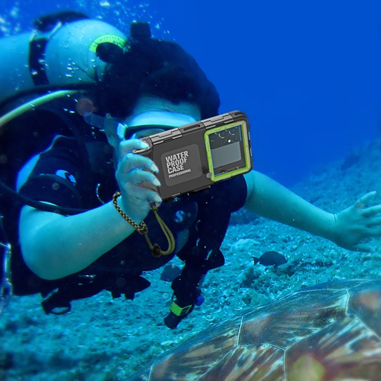 Diving Shell Gen2 Upgrade IP68 Waterproof Phone Case(Black Green) - Waterproof Bag by buy2fix | Online Shopping UK | buy2fix