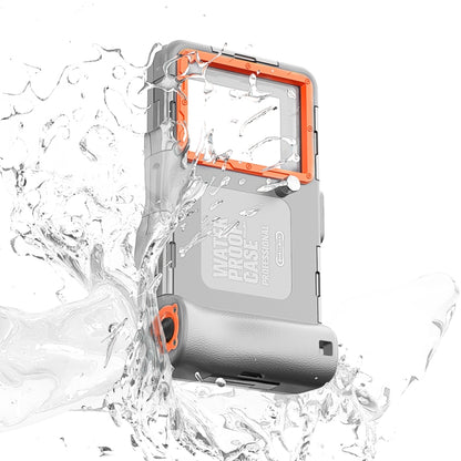 Diving Shell Gen2 Upgrade IP68 Waterproof Phone Case(Grey Orange) - Waterproof Bag by buy2fix | Online Shopping UK | buy2fix