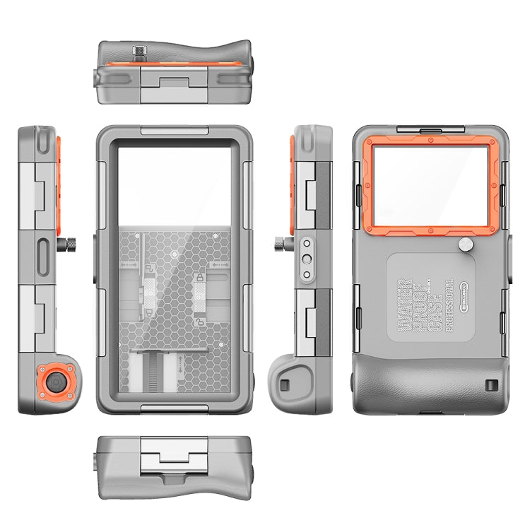 Diving Shell Gen2 Upgrade IP68 Waterproof Phone Case(Grey Orange) - Waterproof Bag by buy2fix | Online Shopping UK | buy2fix