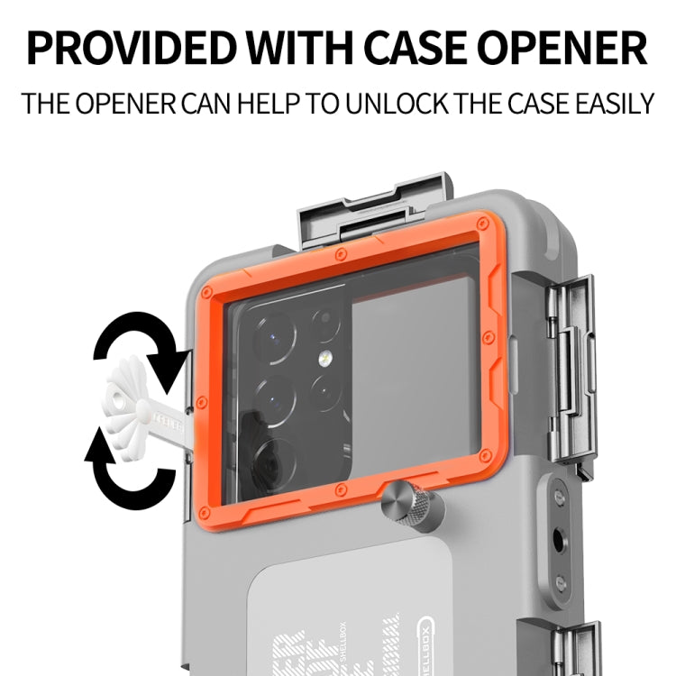 Diving Shell Gen2 Upgrade IP68 Waterproof Phone Case(Grey Orange) - Waterproof Bag by buy2fix | Online Shopping UK | buy2fix