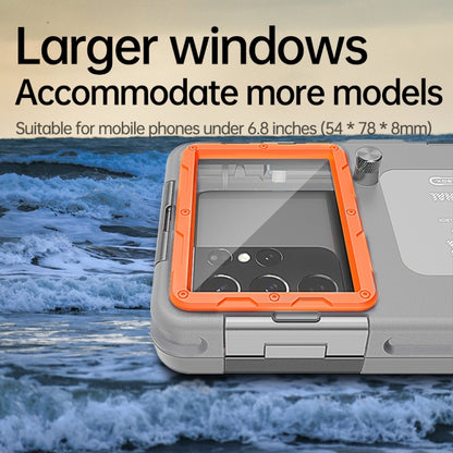 Diving Shell Gen2 Upgrade IP68 Waterproof Phone Case(Grey Orange) - Waterproof Bag by buy2fix | Online Shopping UK | buy2fix