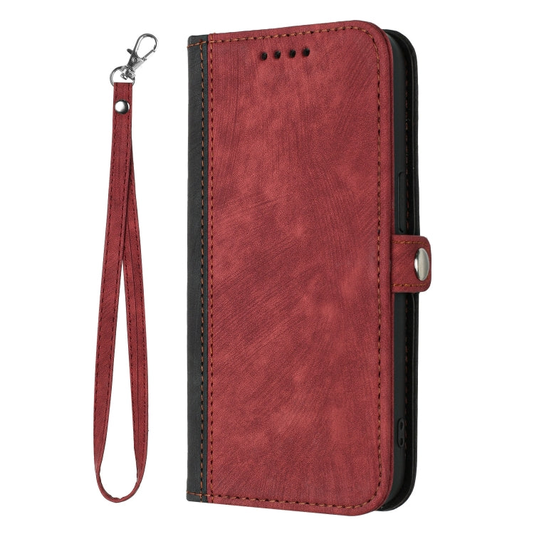 For Tecno Spark Go 2024 Side Buckle Double Fold Hand Strap Leather Phone Case(Red) by buy2fix