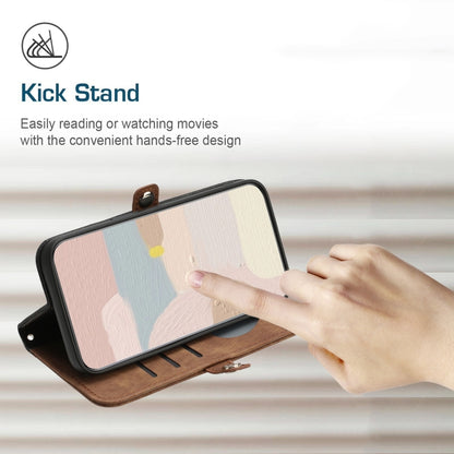 For Tecno Spark Go 2024 Side Buckle Double Fold Hand Strap Leather Phone Case(Brown) by buy2fix