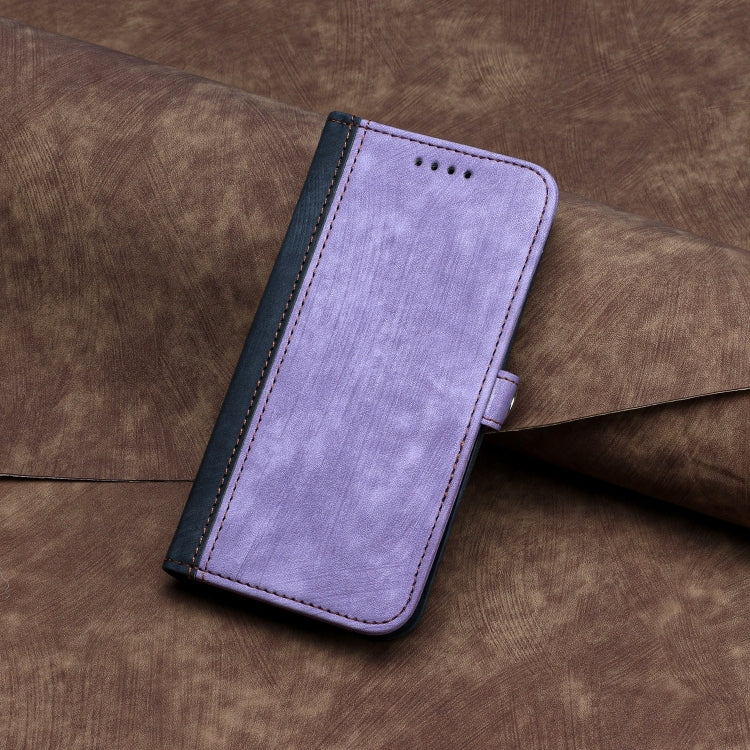 For Tecno Spark Go 2024 Side Buckle Double Fold Hand Strap Leather Phone Case(Purple) by buy2fix