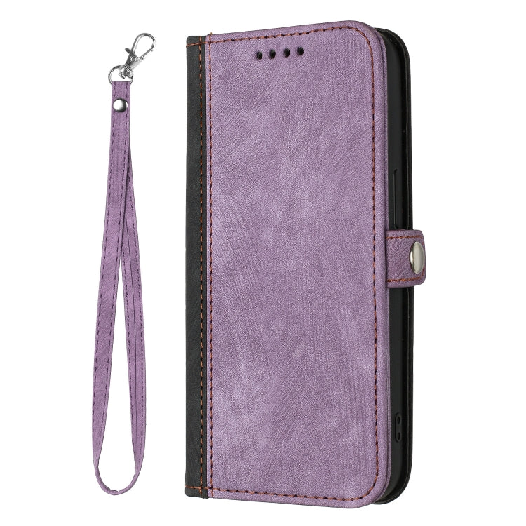 For Tecno Spark Go 2024 Side Buckle Double Fold Hand Strap Leather Phone Case(Purple) by buy2fix
