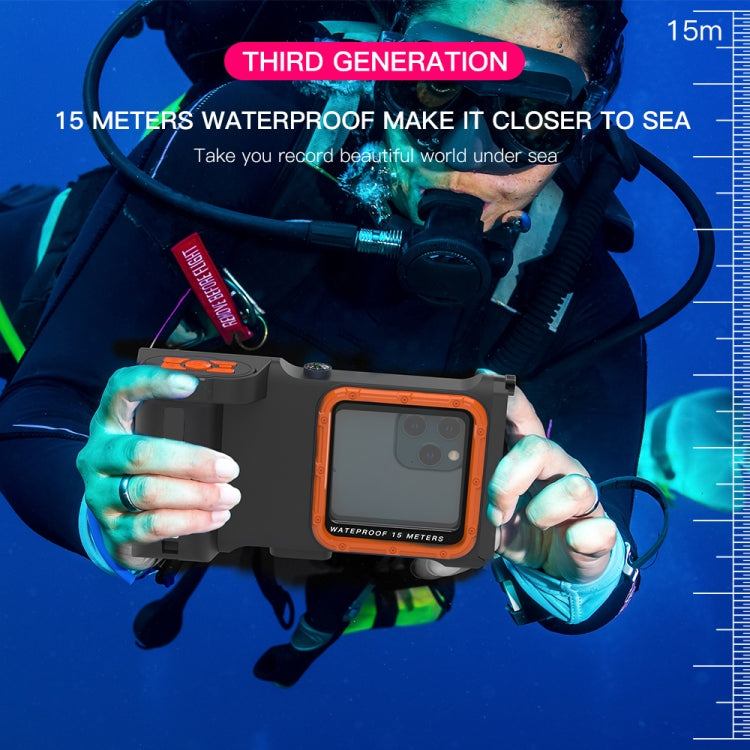Diving Shell Gen3 Bluetooth Waterproof Phone Case(Black Orange) - Waterproof Bag by buy2fix | Online Shopping UK | buy2fix
