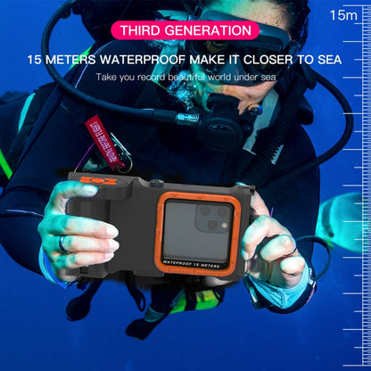 Diving Shell Gen3 Bluetooth Waterproof Phone Case(Black Orange) - Waterproof Bag by buy2fix | Online Shopping UK | buy2fix