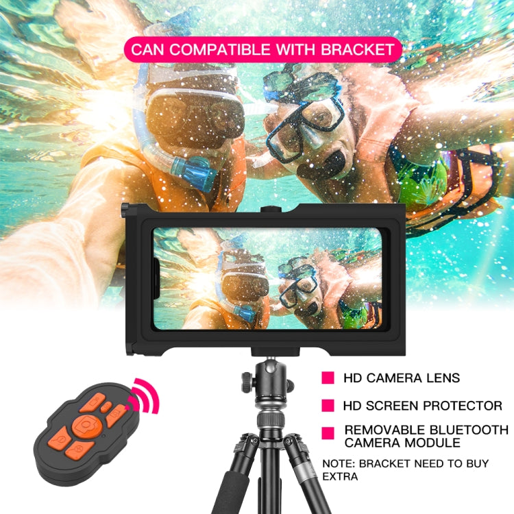 Diving Shell Gen3 Bluetooth Waterproof Phone Case(Black Orange) - Waterproof Bag by buy2fix | Online Shopping UK | buy2fix