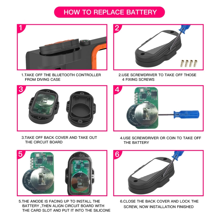 Diving Shell Gen3 Bluetooth Waterproof Phone Case(Black Orange) - Waterproof Bag by buy2fix | Online Shopping UK | buy2fix