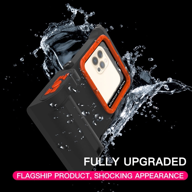 Diving Shell Gen3 Bluetooth Waterproof Phone Case(Black Orange) - Waterproof Bag by buy2fix | Online Shopping UK | buy2fix