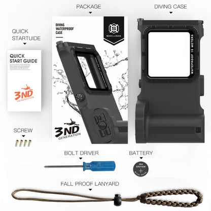 Diving Shell Gen3 Bluetooth Waterproof Phone Case(Black) - Waterproof Bag by buy2fix | Online Shopping UK | buy2fix