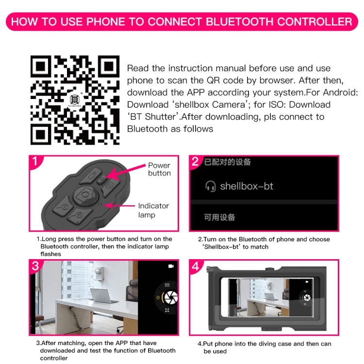 Diving Shell Gen3 Bluetooth Waterproof Phone Case(Black) - Waterproof Bag by buy2fix | Online Shopping UK | buy2fix