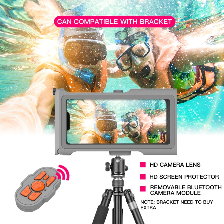 Diving Shell Gen3 Bluetooth Waterproof Phone Case(Grey Orange) - Waterproof Bag by buy2fix | Online Shopping UK | buy2fix