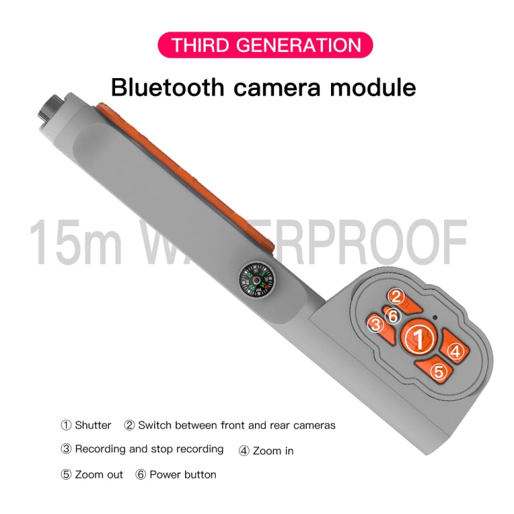 Diving Shell Gen3 Bluetooth Waterproof Phone Case(Grey Orange) - Waterproof Bag by buy2fix | Online Shopping UK | buy2fix