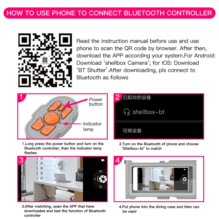 Diving Shell Gen3 Bluetooth Waterproof Phone Case(Grey Orange) - Waterproof Bag by buy2fix | Online Shopping UK | buy2fix