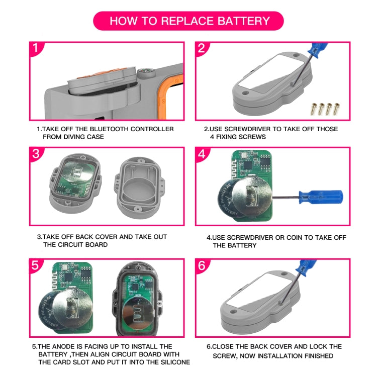 Diving Shell Gen3 Bluetooth Waterproof Phone Case(Grey Orange) - Waterproof Bag by buy2fix | Online Shopping UK | buy2fix
