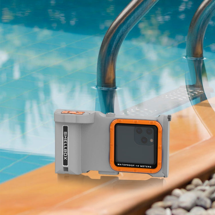Diving Shell Gen3 Bluetooth Waterproof Phone Case(Grey Orange) - Waterproof Bag by buy2fix | Online Shopping UK | buy2fix