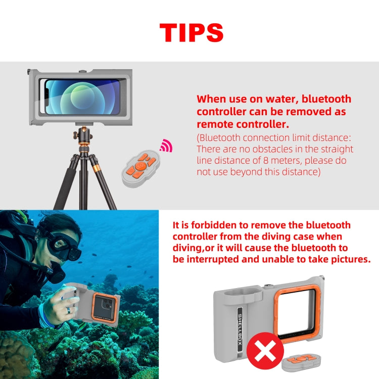 Diving Shell Gen3 Bluetooth Waterproof Phone Case(Black) - Waterproof Bag by buy2fix | Online Shopping UK | buy2fix