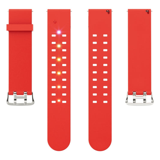 For Apple Watch SE 2023 44mm Luminous Colorful Light Silicone Watch Band(Red) by buy2fix
