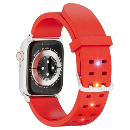 For Apple Watch SE 2023 40mm Luminous Colorful Light Silicone Watch Band(Red) - Watch Bands by buy2fix | Online Shopping UK | buy2fix