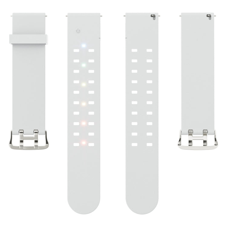 For Apple Watch Series 8 45mm Luminous Colorful Light Silicone Watch Band(Light Grey) by buy2fix