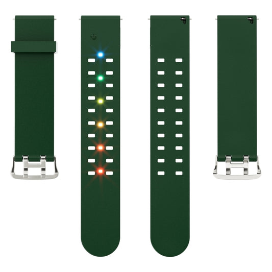 For Apple Watch SE 2022 44mm Luminous Colorful Light Silicone Watch Band(Green) by buy2fix
