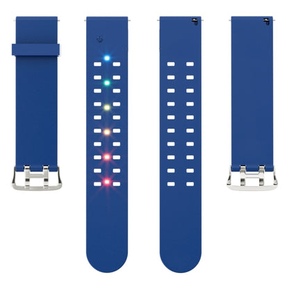 For Apple Watch SE 2022 44mm Luminous Colorful Light Silicone Watch Band(Blue) - Watch Bands by buy2fix | Online Shopping UK | buy2fix