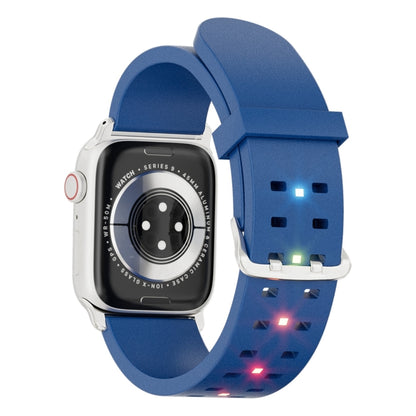 For Apple Watch SE 40mm Luminous Colorful Light Silicone Watch Band(Blue) by buy2fix