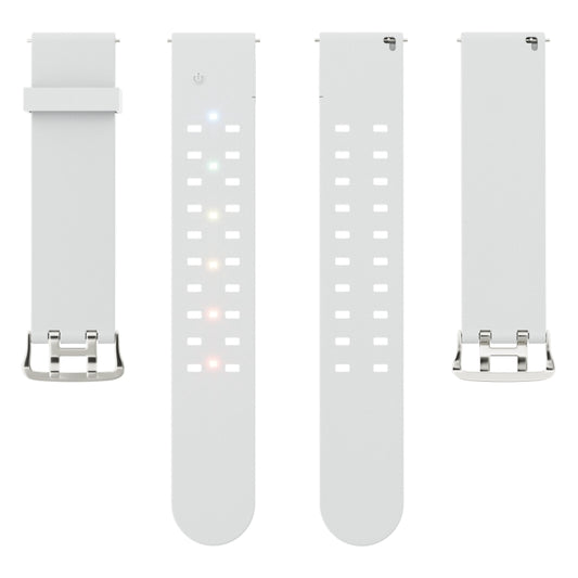 For Apple Watch SE 44mm Luminous Colorful Light Silicone Watch Band(Light Grey) by buy2fix